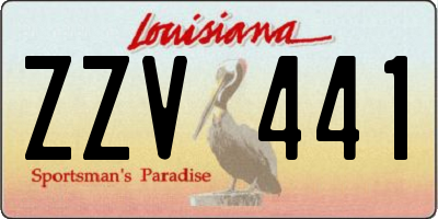 LA license plate ZZV441