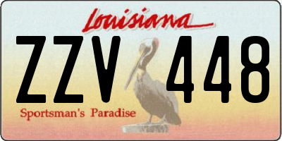 LA license plate ZZV448