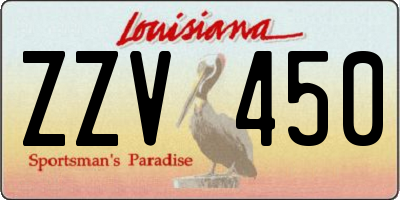 LA license plate ZZV450