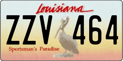 LA license plate ZZV464