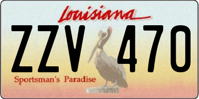 LA license plate ZZV470