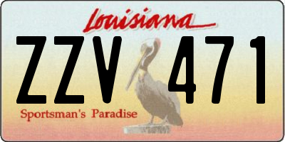 LA license plate ZZV471
