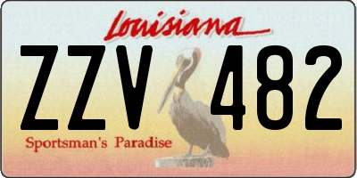 LA license plate ZZV482