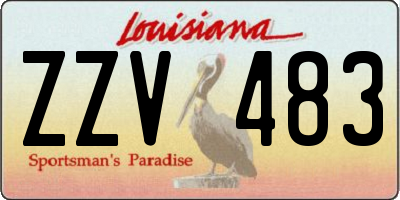 LA license plate ZZV483