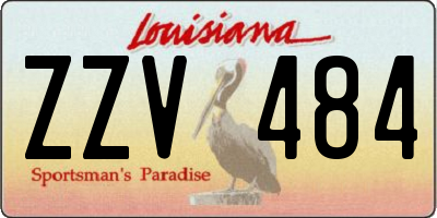 LA license plate ZZV484