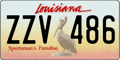 LA license plate ZZV486