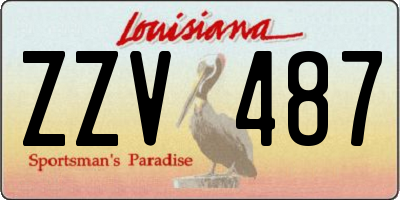 LA license plate ZZV487