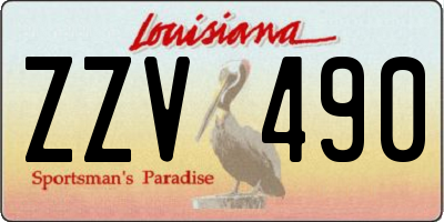 LA license plate ZZV490