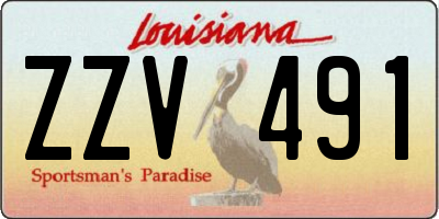 LA license plate ZZV491