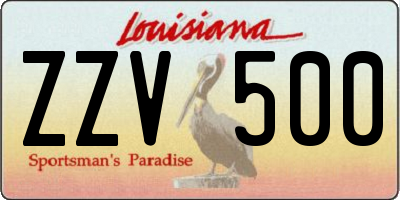 LA license plate ZZV500