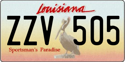 LA license plate ZZV505