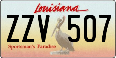 LA license plate ZZV507