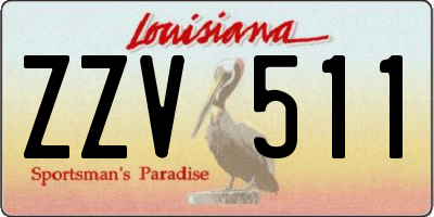 LA license plate ZZV511