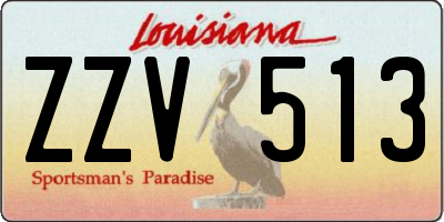 LA license plate ZZV513
