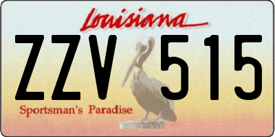 LA license plate ZZV515