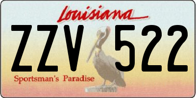 LA license plate ZZV522