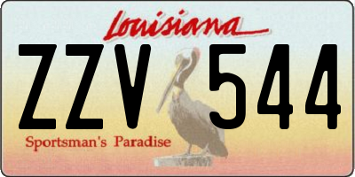 LA license plate ZZV544