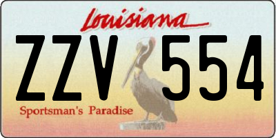 LA license plate ZZV554