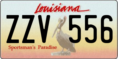 LA license plate ZZV556