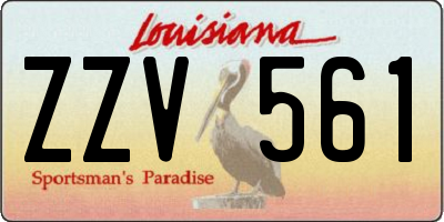 LA license plate ZZV561