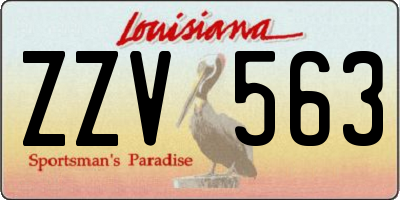 LA license plate ZZV563