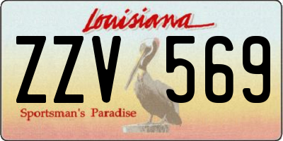LA license plate ZZV569