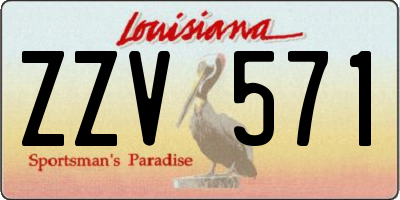 LA license plate ZZV571