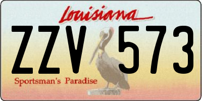 LA license plate ZZV573