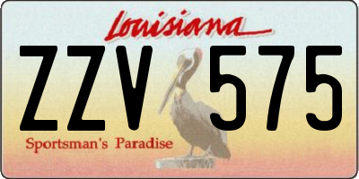 LA license plate ZZV575