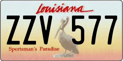LA license plate ZZV577
