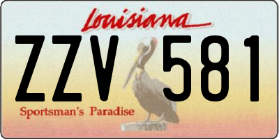 LA license plate ZZV581