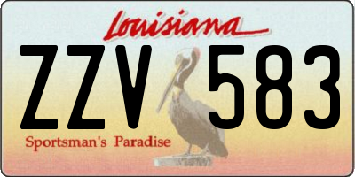 LA license plate ZZV583