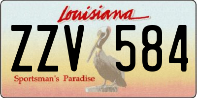 LA license plate ZZV584