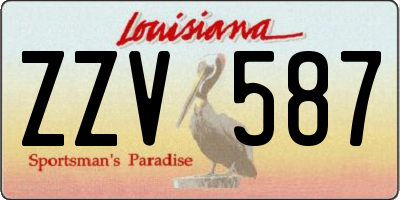 LA license plate ZZV587