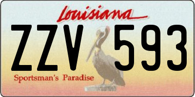 LA license plate ZZV593