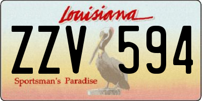 LA license plate ZZV594