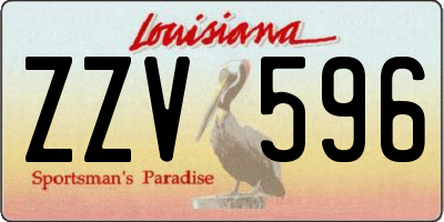 LA license plate ZZV596
