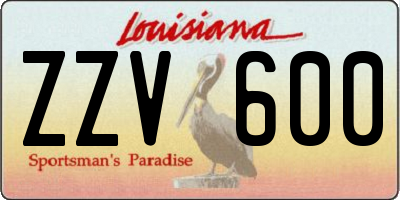 LA license plate ZZV600
