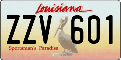 LA license plate ZZV601