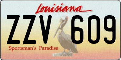 LA license plate ZZV609