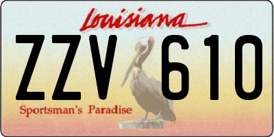 LA license plate ZZV610