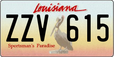 LA license plate ZZV615