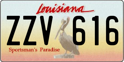 LA license plate ZZV616