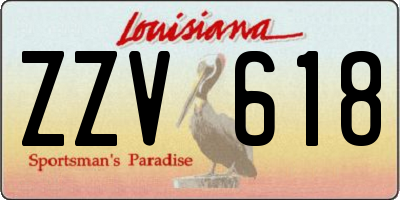 LA license plate ZZV618