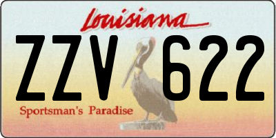 LA license plate ZZV622