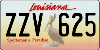 LA license plate ZZV625