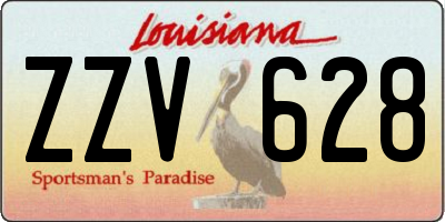 LA license plate ZZV628