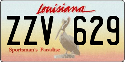LA license plate ZZV629