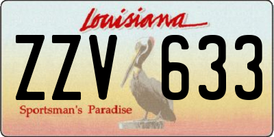 LA license plate ZZV633