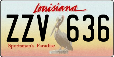 LA license plate ZZV636